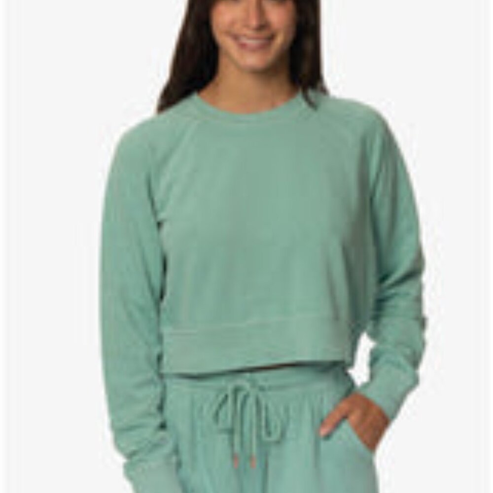 Jolyn Brynn Cropped French Terry Crewneck - Newport XS